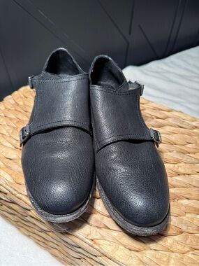 Frye Women's Black Leather Double Monk Strap Shoes - Size 9B